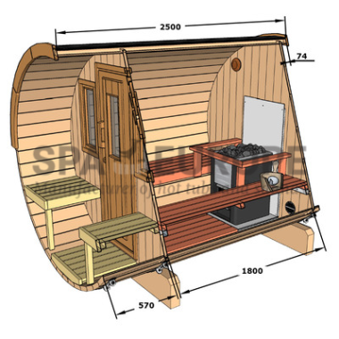 Sauna BS25 mit einer Terrasse
